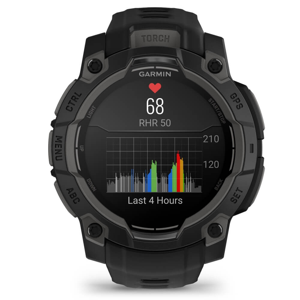Garmin Instinct 3 AMOLED 45 mm Schwarz 22mm Silikonarmband Schwarz bei CardioZone günstig online kaufen