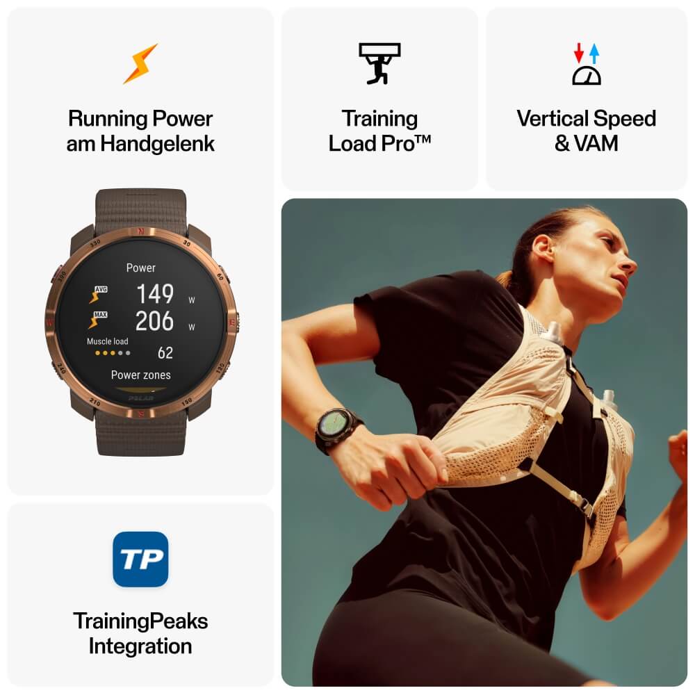 POLAR Grit X2 Braun/Kupfer Advanced AMOLED Outdoor Multisportuhr S-L bei CardioZone online kaufen