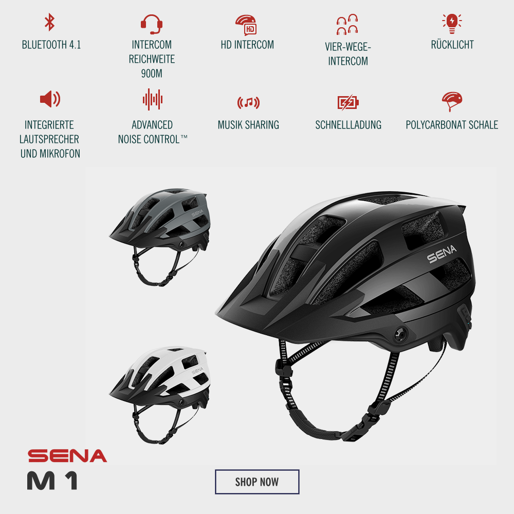 Sena M1 Fahrradhelm mit Bluetooth Intercom Matt-Schwarz bei CardioZone entdecken und günstig online kaufen