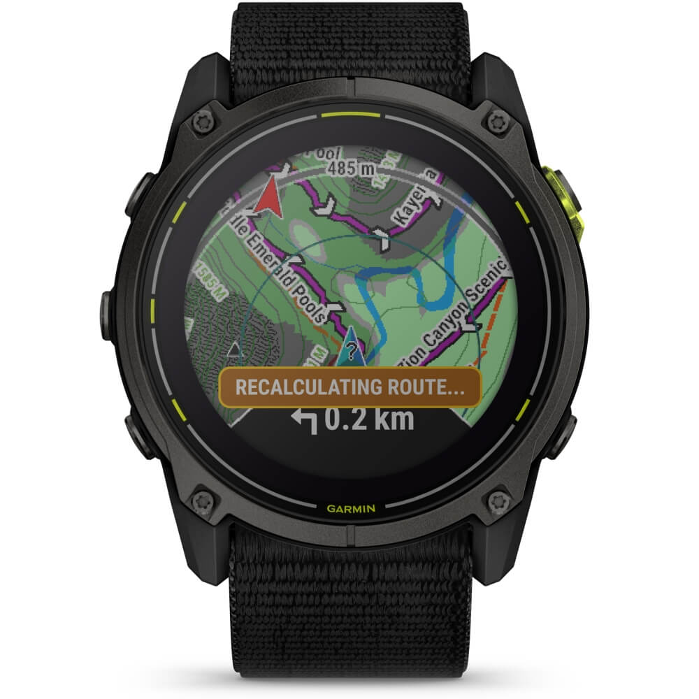 Garmin Enduro 3 Solar Sapphire Schwarz/Carbongrau Titan DLC Ultra-Performance Multisport-Smartwatch  bei CardioZone günstig online kaufen