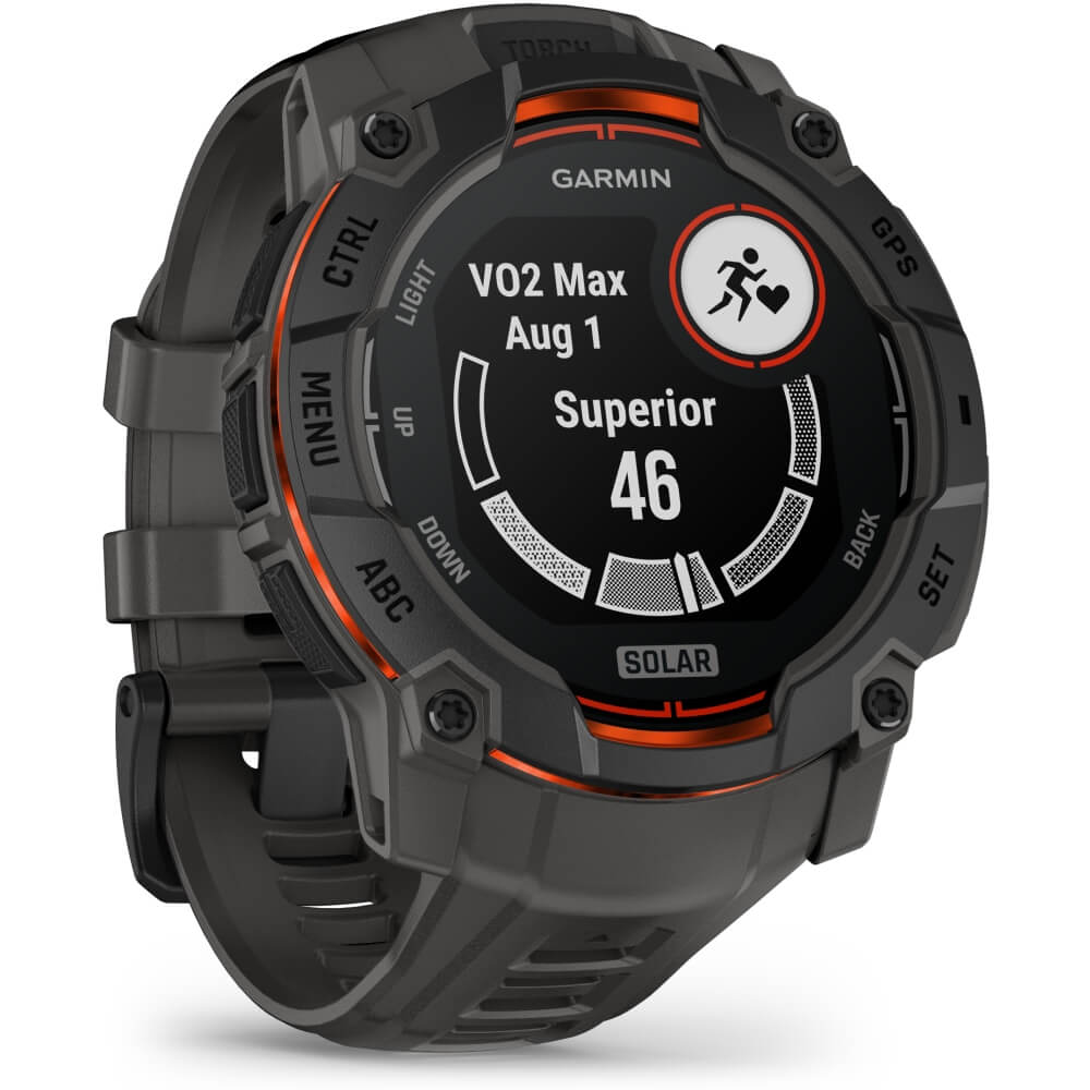 Garmin Instinct 3 SOLAR 50 mm Carbon/Schwarz 26mm Silikonarmband Carbon bei CardioZone günstig online kaufen