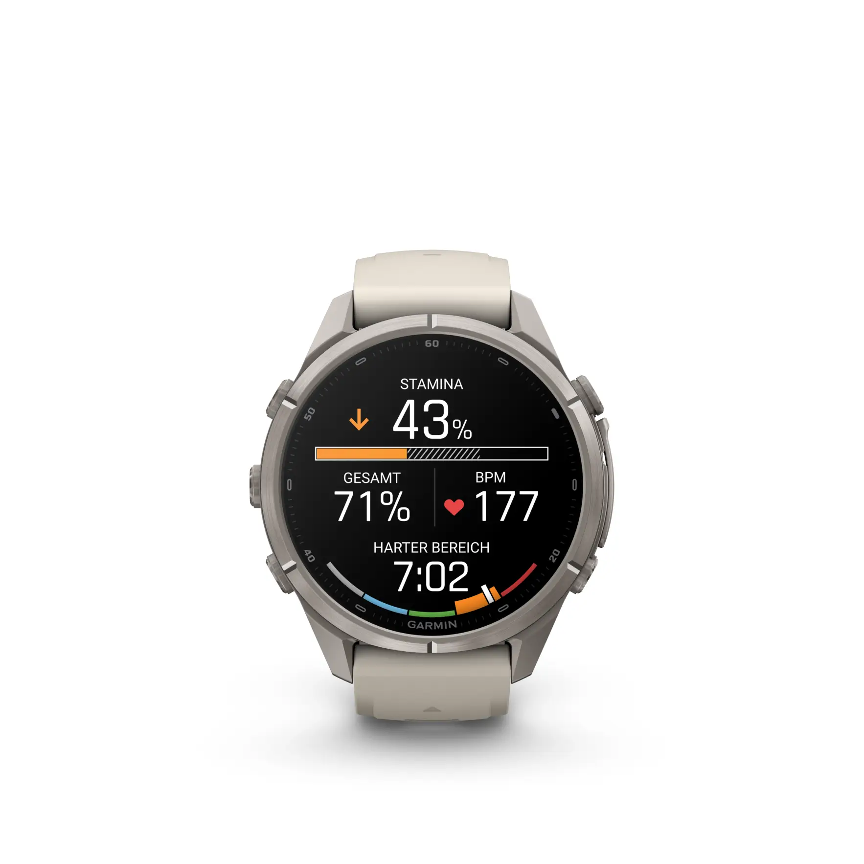 Garmin fenix 9 Pro inReach 43 mm Titan Nebelgrau/Dunkler Sandstein