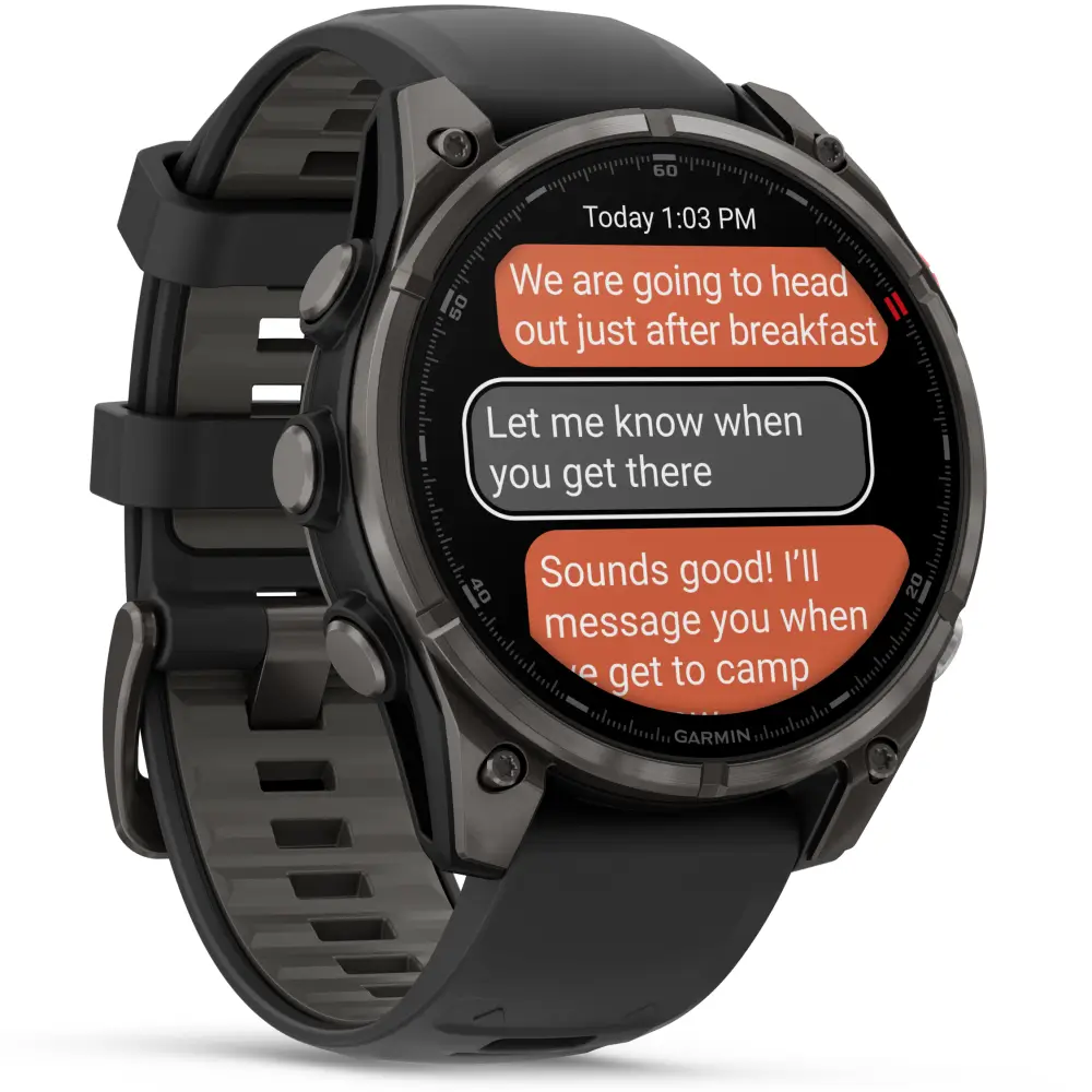 Garmin fenix Pro 8 47mm AMOLED Sapphire Schwarz/Carbongrau Titan DLC 22mm Silikonarmband