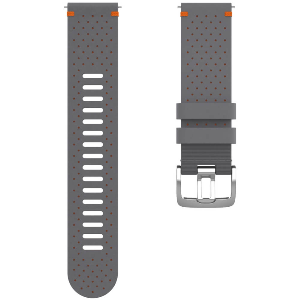 POLAR Perforiertes Lederarmband 22 mm Grau-Orange Gr. M/L bei CardioZone günstig online kaufen