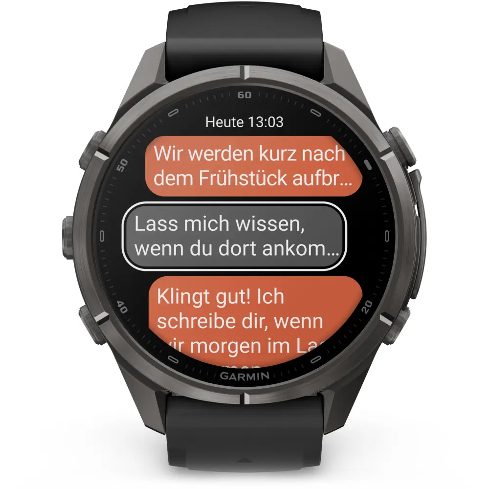 Garmin fenix 9 Pro inReach 43 mm Carbongrau DLC Titan Schwarz/Kieselgrau