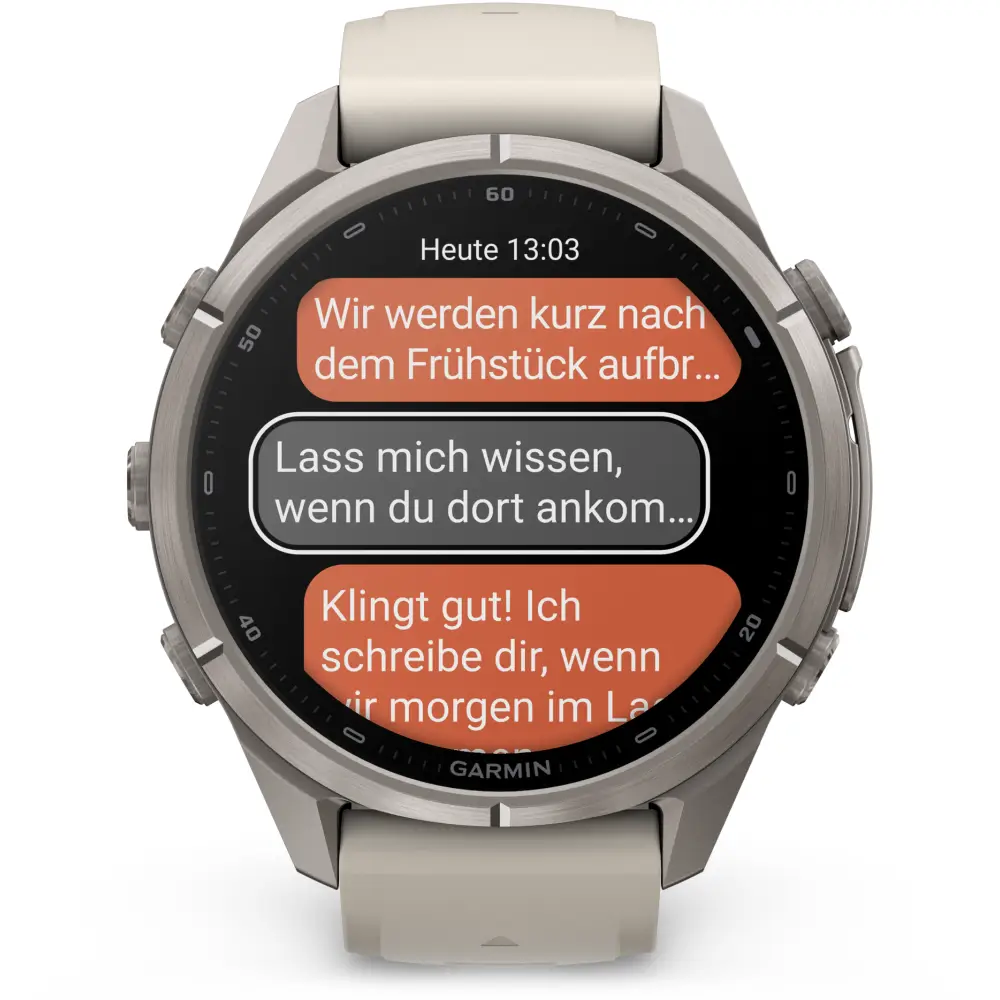 Garmin fenix 9 Pro inReach 43 mm Titan Nebelgrau/Dunkler Sandstein