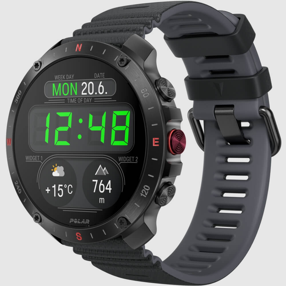 POLAR Grit X2 Pro Night Black Bundle mit Nylon Klettarmband Schwarz bei CardioZone günstig online kaufen