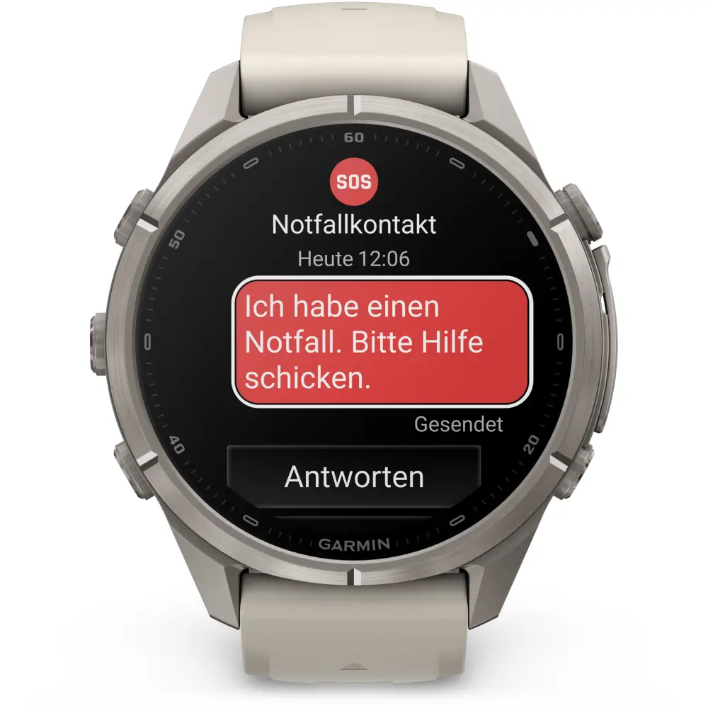 Garmin fenix 9 Pro inReach 43 mm Titan Nebelgrau/Dunkler Sandstein