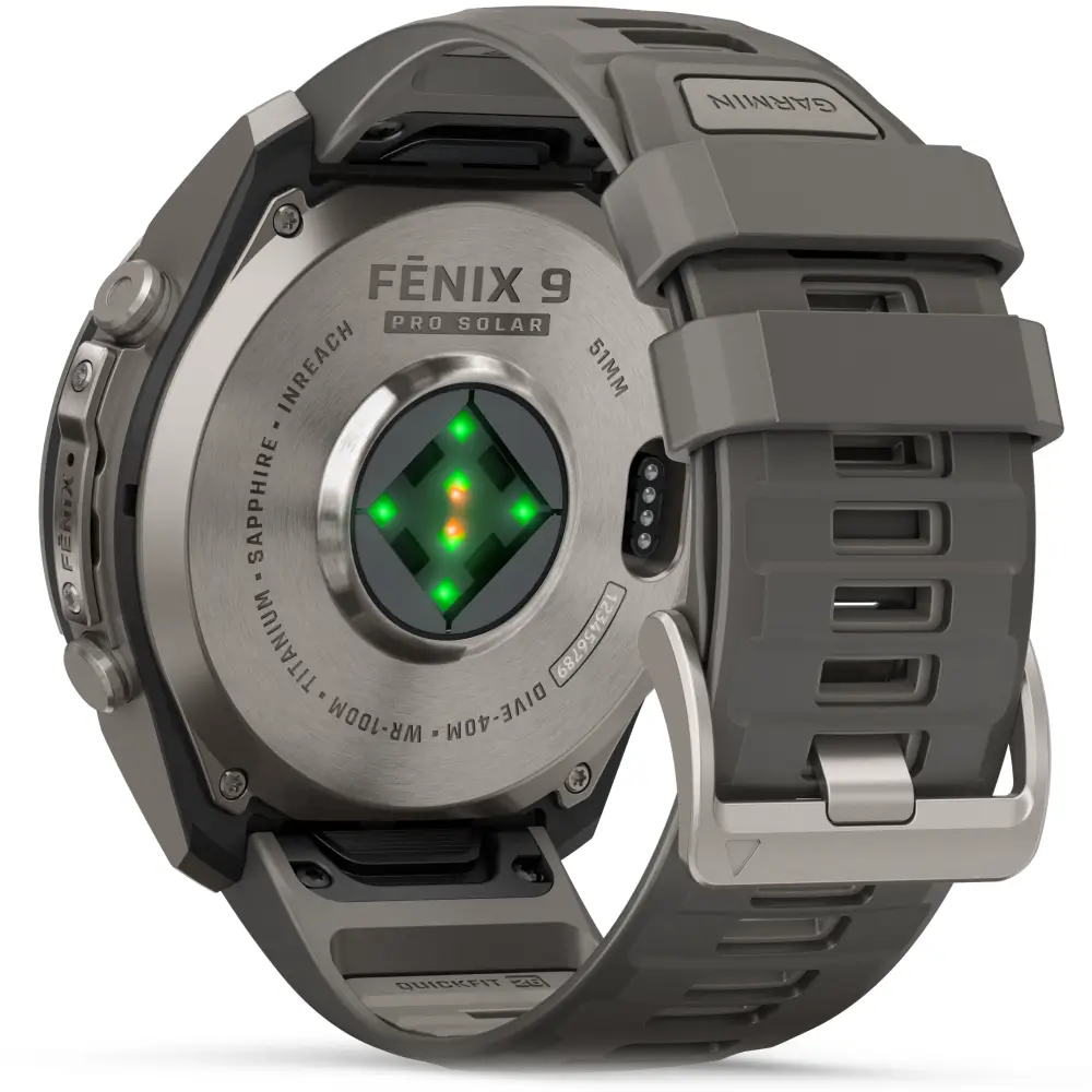 Garmin fenix 9 Pro inReach Solar 51 mm Titan Kieselgrau/Silbergrau
