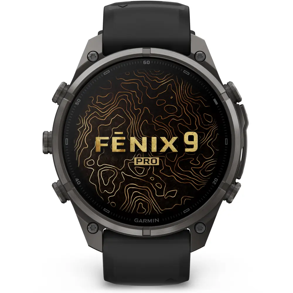 Garmin fenix 9 Pro inReach 47 mm Carbongrau DLC Titan Schwarz/Kieselgrau