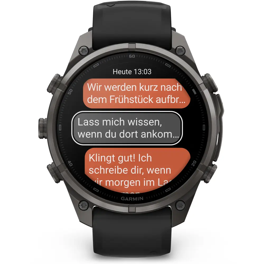 Garmin fenix 9 Pro inReach 47 mm Carbongrau DLC Titan Schwarz/Kieselgrau