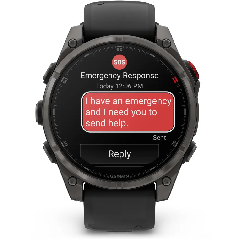 Garmin fenix Pro 8 47mm AMOLED Sapphire Schwarz/Carbongrau Titan DLC 22mm Silikonarmband