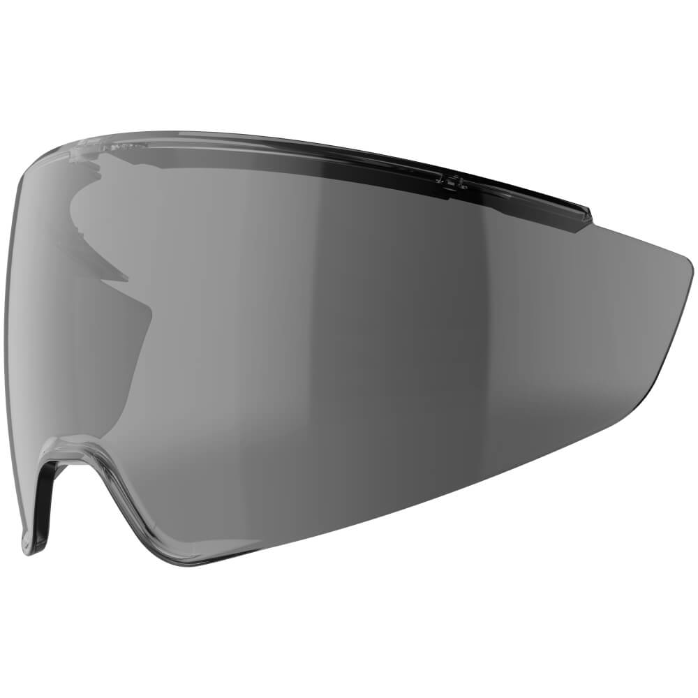 Grau getöntes Sena Schutzvisier in Einheitsgröße (One Size) für den U1 Smart-Helm vor weißem Hintergrund. Grau getöntes Sena Schutzvisier in Einheitsgröße (One Size) für den U1 Smart-Helm vor weißem Hintergrund.