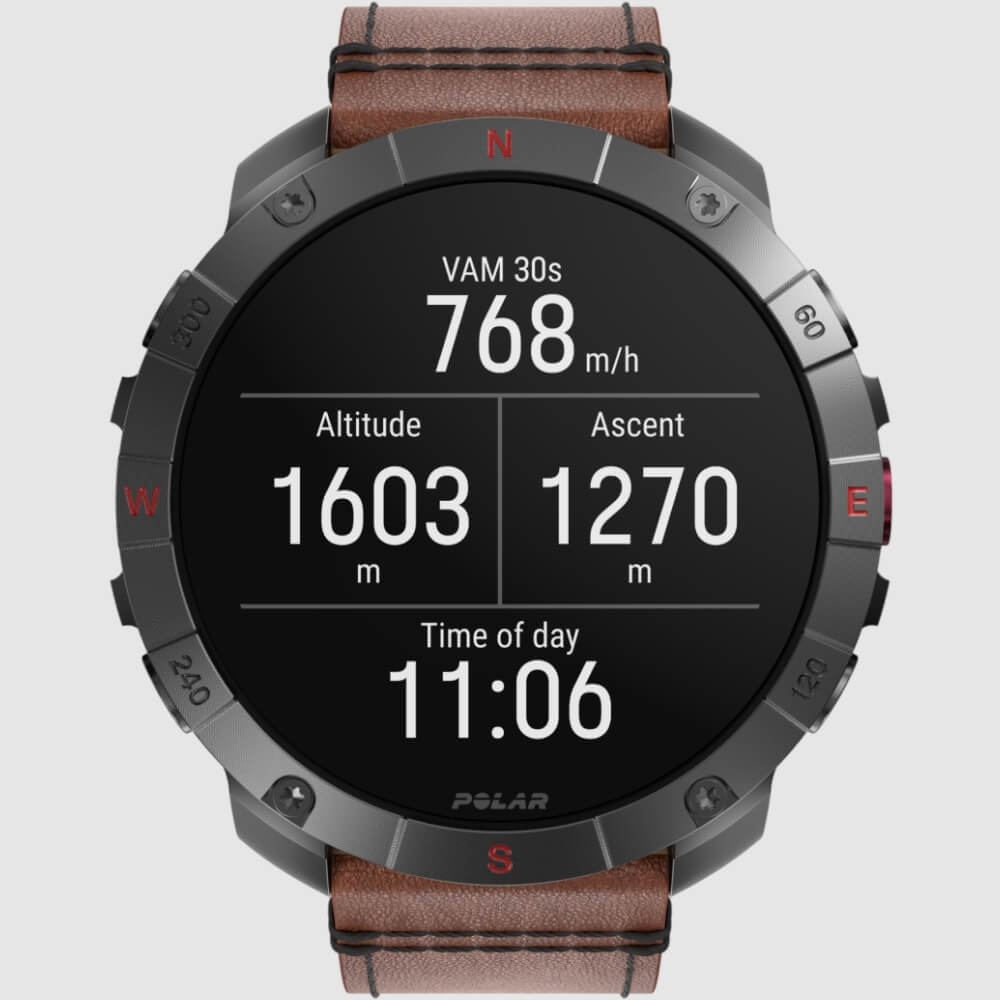 POLAR Grit X2 Pro Outdoor Multisportuhr Titan Leder M-L bei CardioZone günstig online kaufen