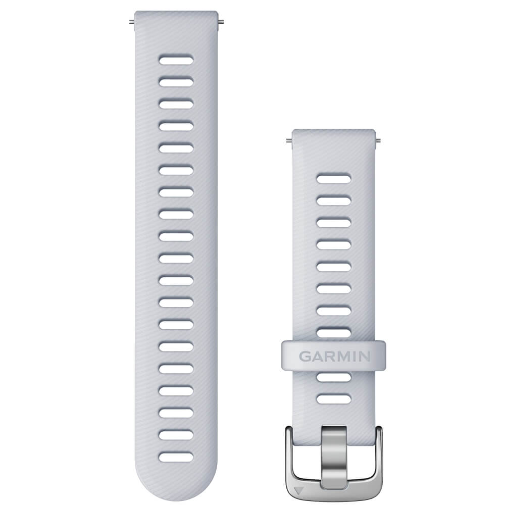 Garmin-Schnell-Wechsel-18mm-Silikon-Armband-Weissgrau-Silber-010-11251-3F-ean0753759298272-01 Garmin Forerunner 255S Schnell Wechsel 18mm Silikon Armband Weißgrau / Silber bei CardioZone günstig online kaufen