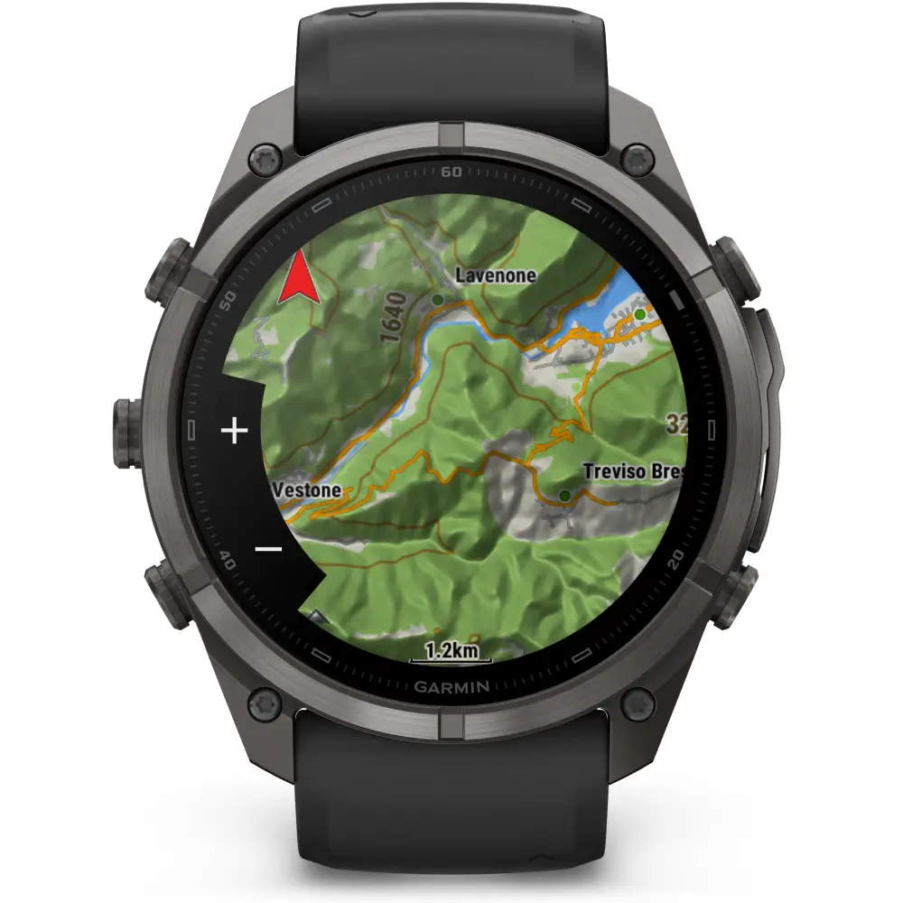Garmin fenix 9 Pro inReach 51 mm Carbongrau DLC Titan Schwarz/Kieselgrau