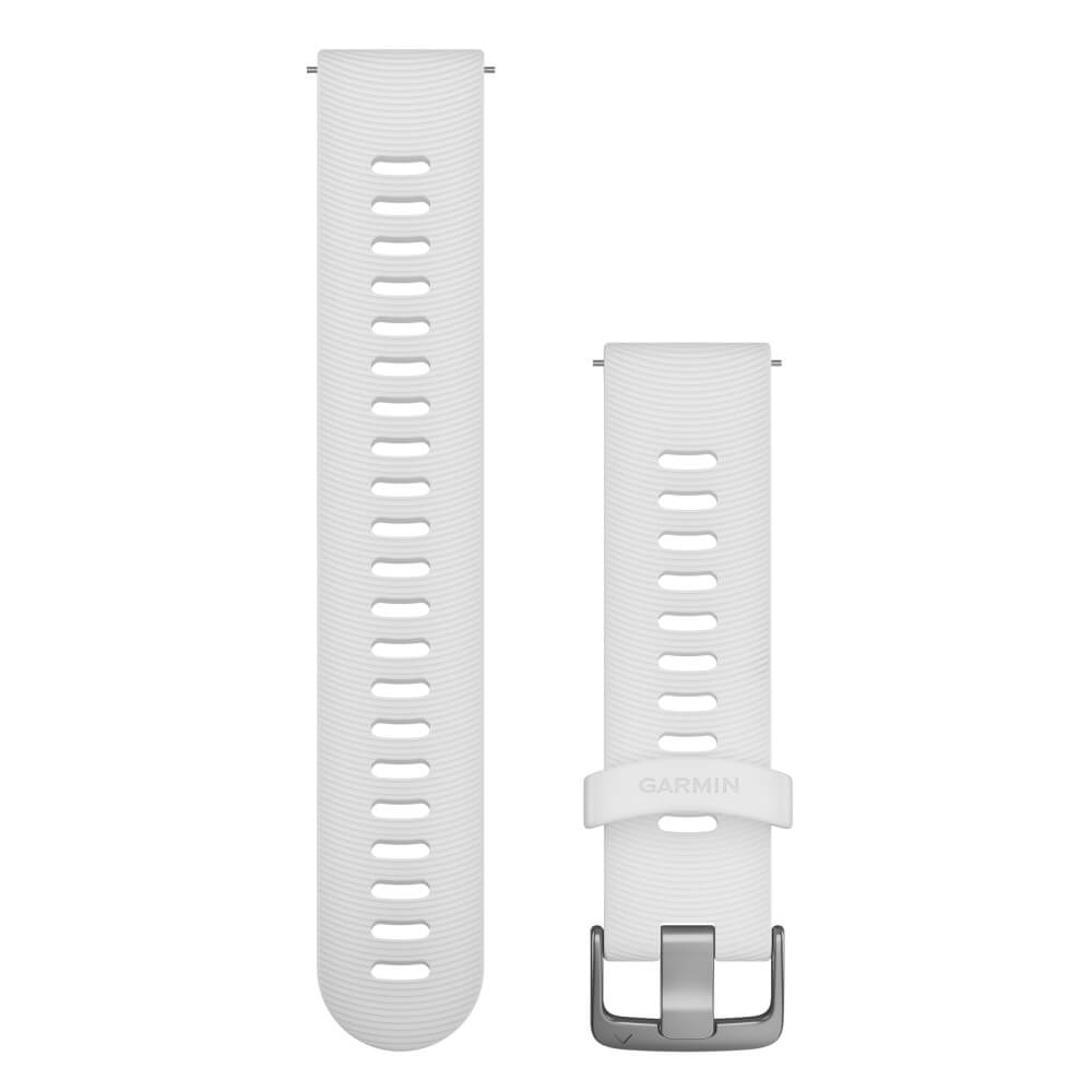 Garmin Forerunner 245 Schnell-Wechsel 20mm Silikon-Armband Weiss / Schnalle Grau bei CardioZone günstig online kaufen
