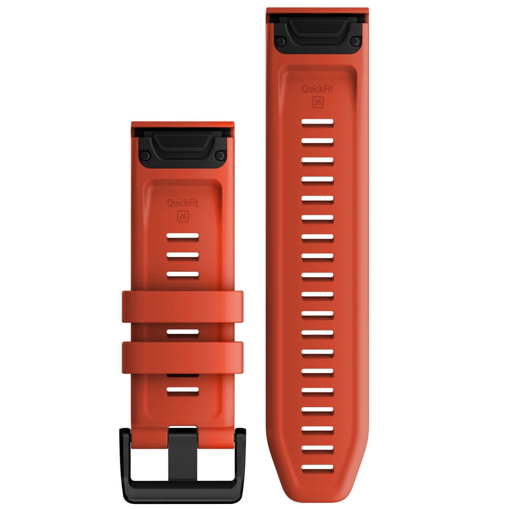 Garmin Quickfit Silikon Armband 26mm Rot / Schiefergrau fenix 6X/7X bei CardioZone günstig online kaufen