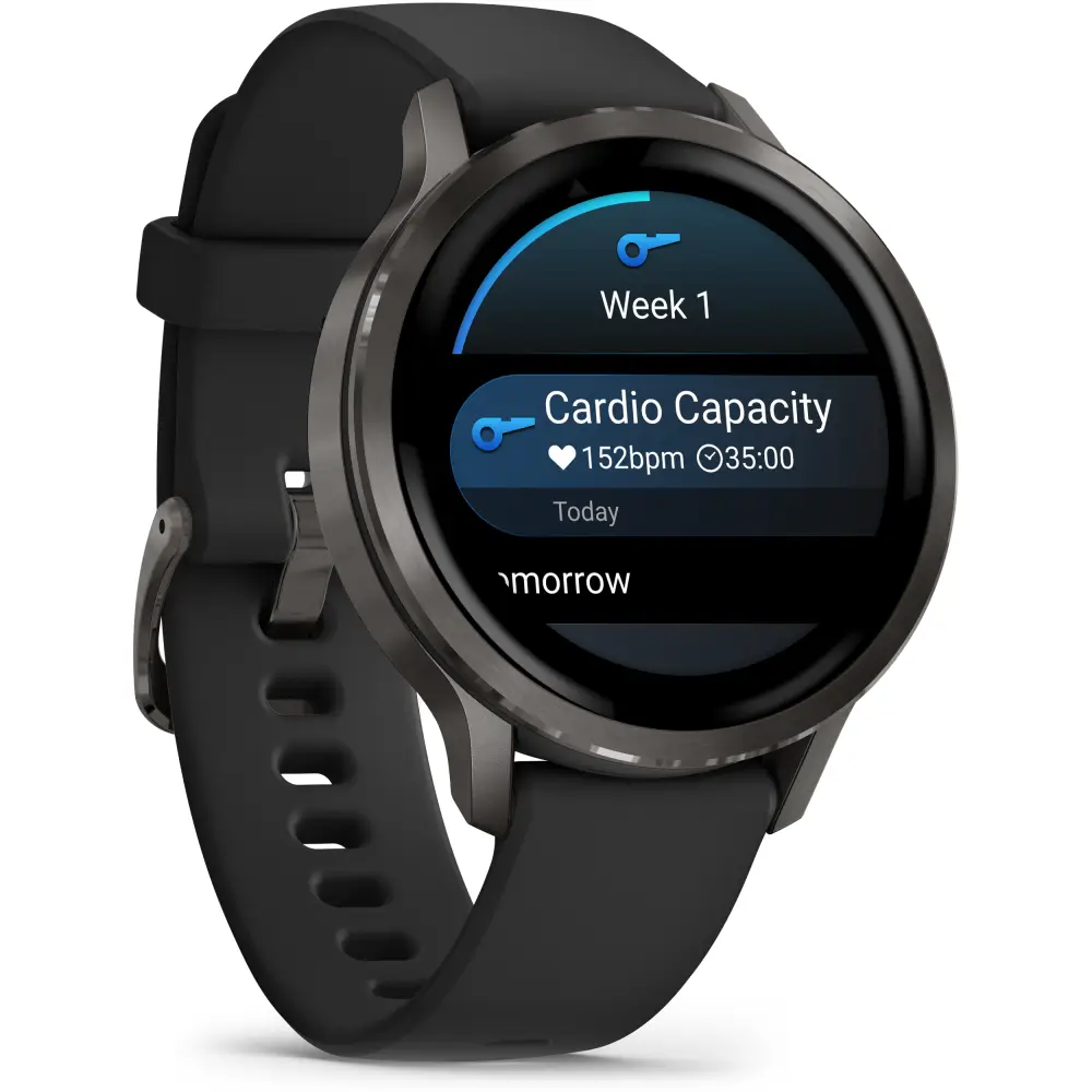 Garmin Venu 4 - 41mm Schwarz-Schiefergrau Schnellwechsel-Silikonarmband 18mm