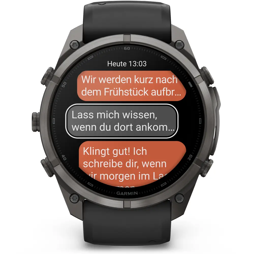 Garmin fenix 9 Pro inReach 51 mm Carbongrau DLC Titan Schwarz/Kieselgrau