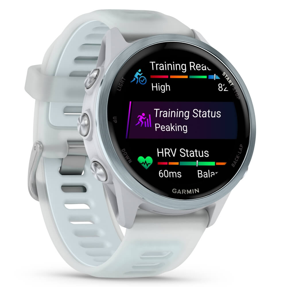 Garmin Forerunner 570 42 mm Steinweiss/Cloud Blue Aluminium Schnellwechsel-Silikon-Armband 20mm bei CardioZone günstig online kaufen