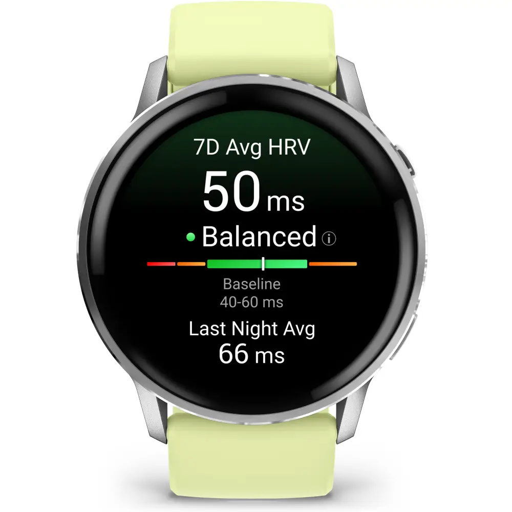 Garmin Venu 4 - 45mm Grau-Silber Schnellwechsel-Silikonarmband 22mm Zitrone