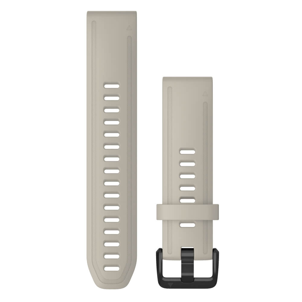 Garmin Quickfit Silikon Armband 20mm Beige / Schnalle in Schiefergrau für fenix 6S bei CardioZone günstig online kaufen