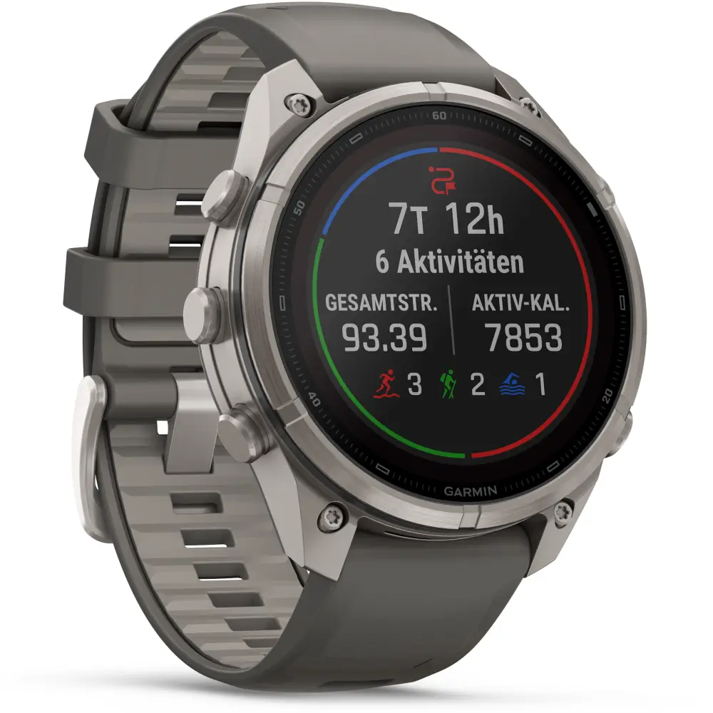 Garmin fenix 9 Pro inReach Solar 47 mm Titan Kieselgrau/Silbergrau