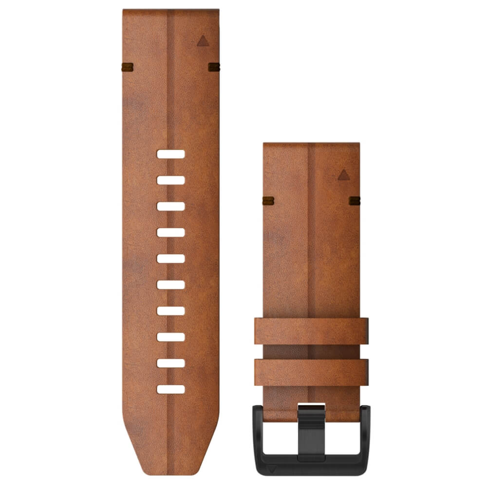 Garmin-Quickfit-26mm-Leder-Armband-Braun-Schiefergrau-010-12864-05-ean0753759233273-01 Garmin Quickfit 26mm Leder-Armband Braun / Schnalle in Schiefergrau für fenix 6X bei CardioZone günstig online kaufen