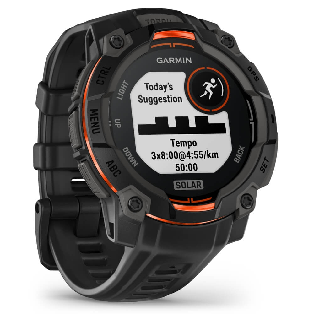 Garmin Instinct 3 SOLAR 45 mm Schwarz 22mm Silikonarmband Schwarz bei CardioZone günstig online kaufen