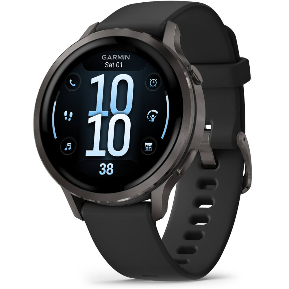 Garmin Venu 4 - 41mm Schwarz-Schiefergrau Schnellwechsel-Silikonarmband 18mm