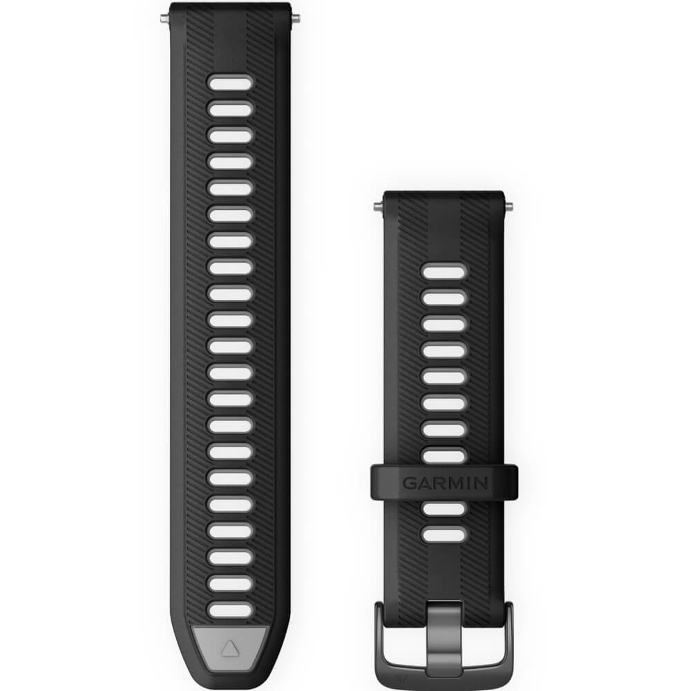 Garmin Forerunner 965 Silikon-Wechselarmband 22mm Schwarz/Hellgrau bei CardioZone online kaufen