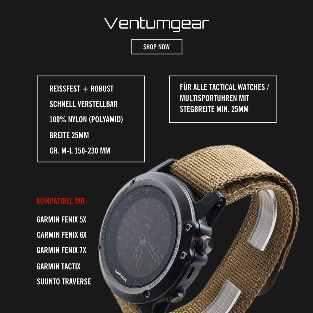 Ventumgear Operator taktisches Uhrenarmband Nylon Desert Night Camo 25mm bei CardioZone günstig online shoppen
