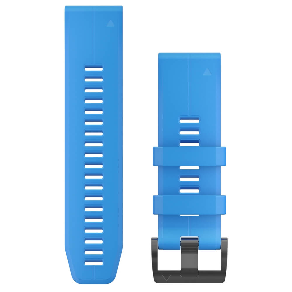 Garmin Quickfit Silikon Armband 26mm Hellblau / Schwarz fenix 8 51mm u.a.
