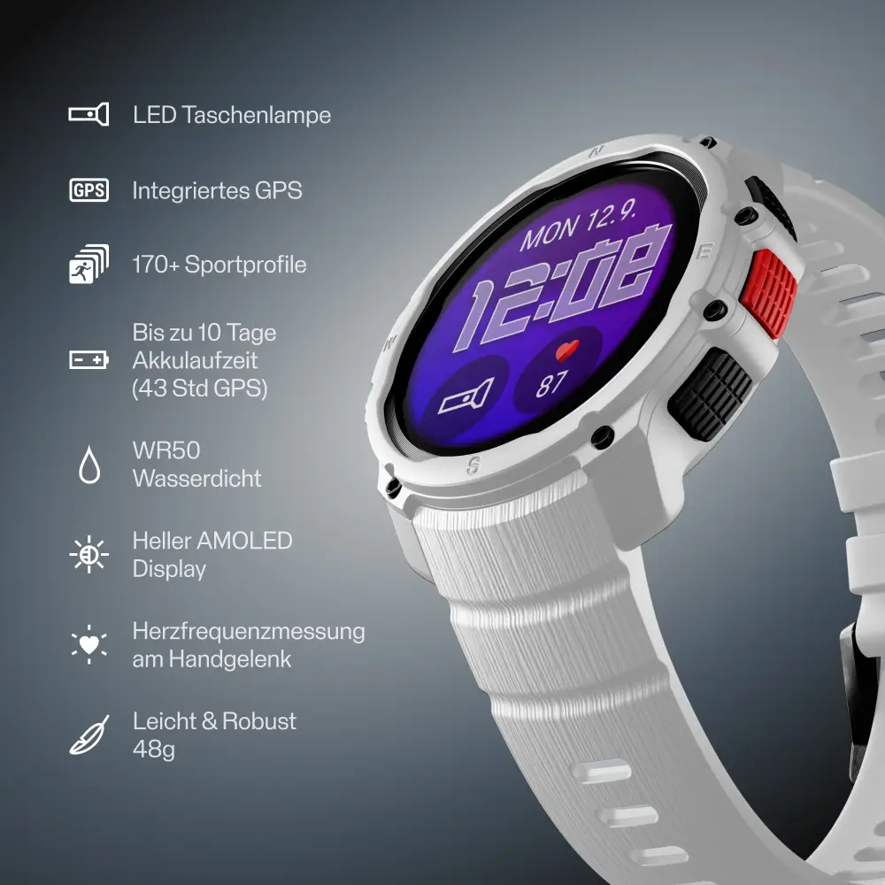 POLAR Street X Snow White Urban Sports Watch mit Amoled Display