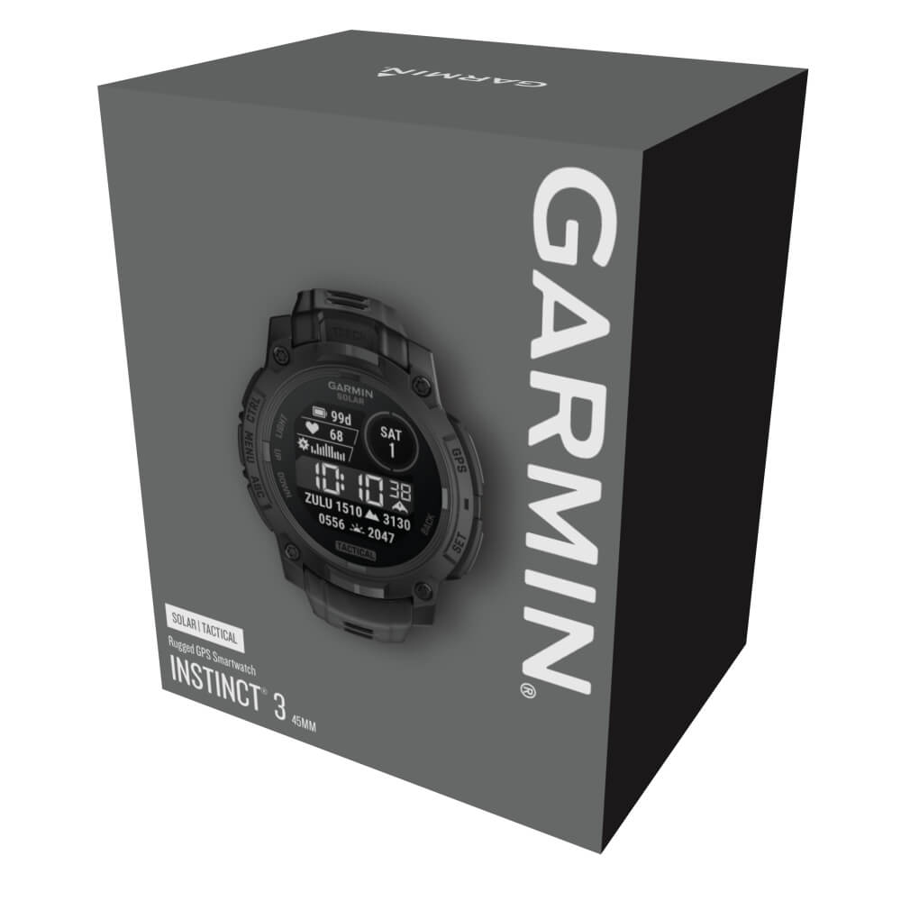 Garmin Instinct 3 Tactical SOLAR 45 mm Schwarz Outdoor Smartwatch bei CardioZone günstig online kaufen
