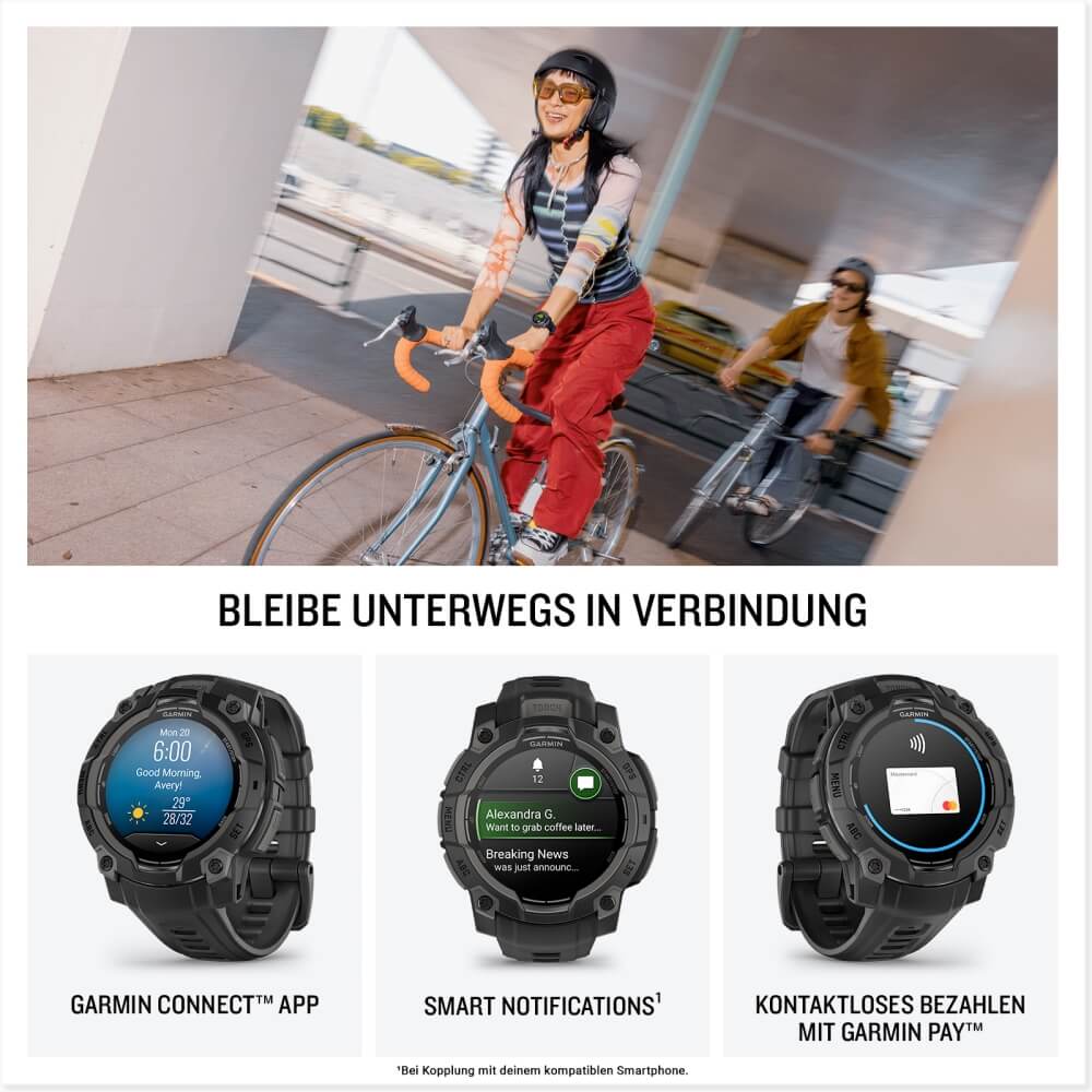 Garmin Instinct 3 AMOLED 50 mm Schwarz 26mm Silikonarmband Schwarz bei CardioZone günstig online kaufen