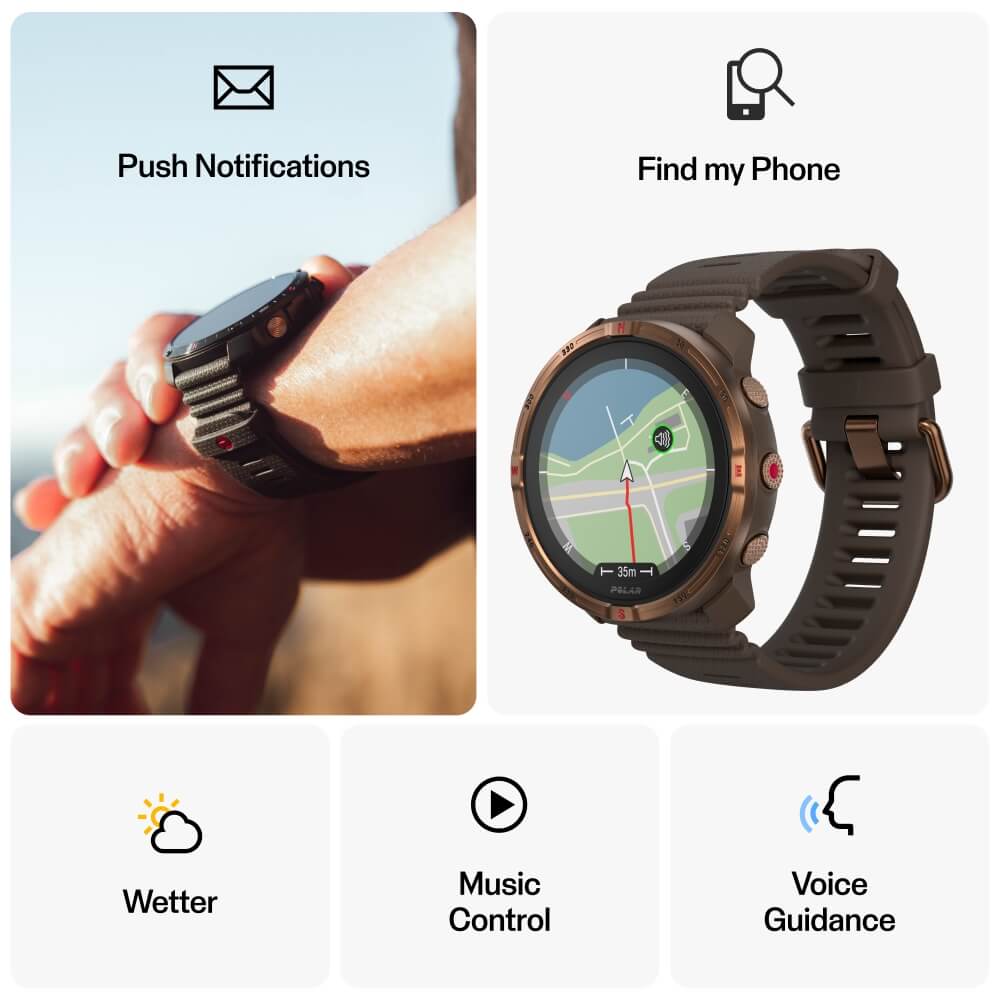 POLAR Grit X2 Braun/Kupfer Advanced AMOLED Outdoor Multisportuhr S-L bei CardioZone online kaufen