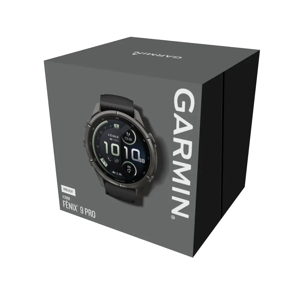 Garmin fenix 9 Pro inReach 43 mm Carbongrau DLC Titan Schwarz/Kieselgrau