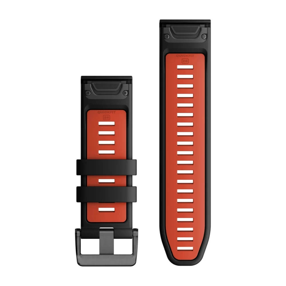 Garmin Quickfit Silikon Armband 26mm Schwarz/Flammenrot bei CardioZone günstig online kaufen