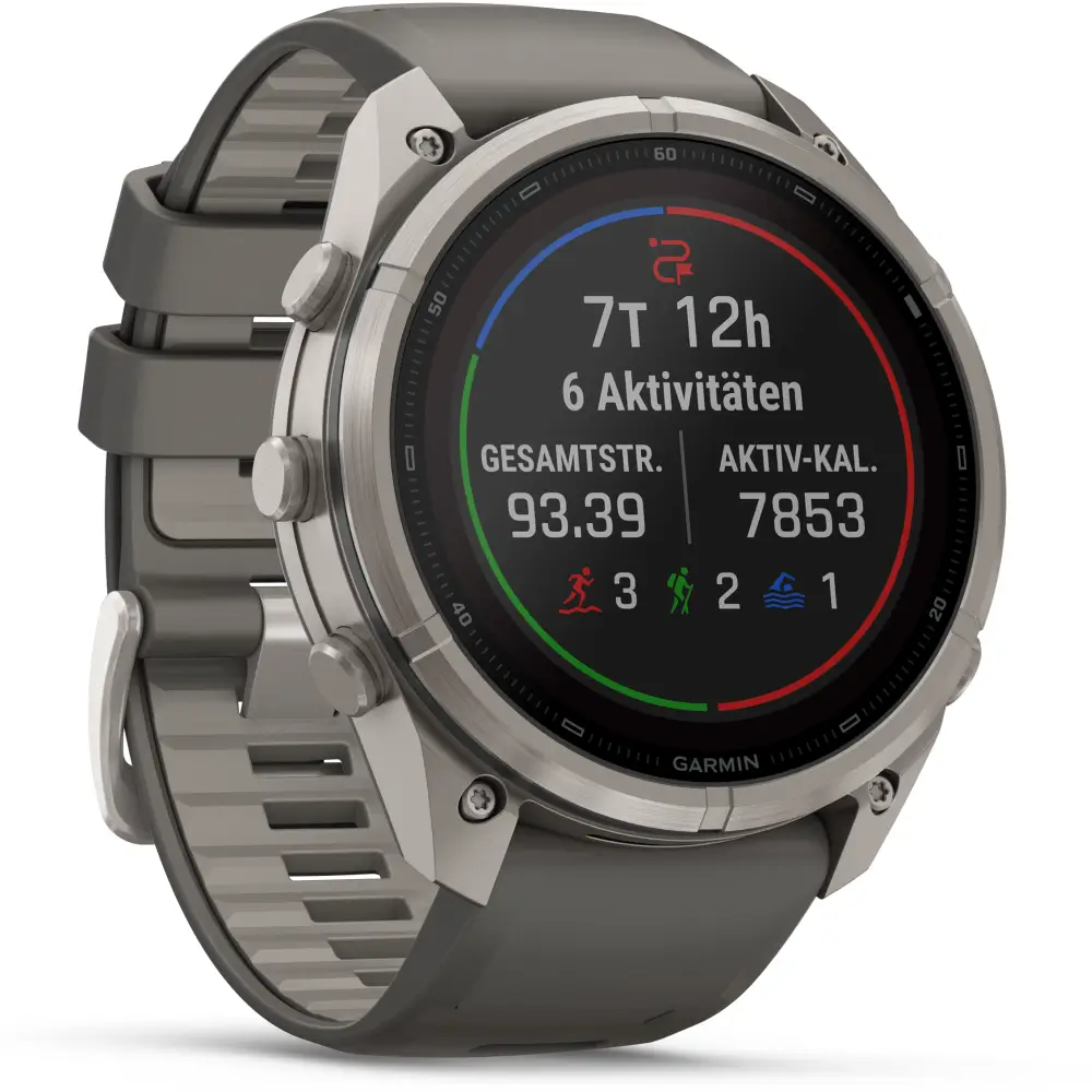 Garmin fenix 9 Pro inReach Solar 51 mm Titan Kieselgrau/Silbergrau