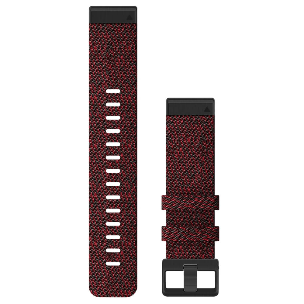 Garmin Quickfit Nylon Armband 22mm Rot / Gesprenkelt Schnalle in Schiefergrau für fenix 6 bei CardioZone günstig online kaufen