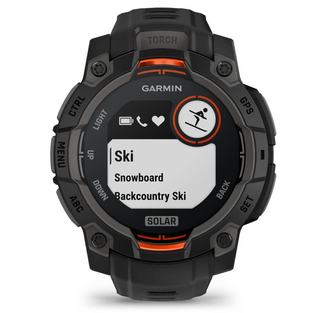 Garmin Instinct 3 SOLAR 45 mm Schwarz 22mm Silikonarmband Schwarz bei CardioZone günstig online kaufen