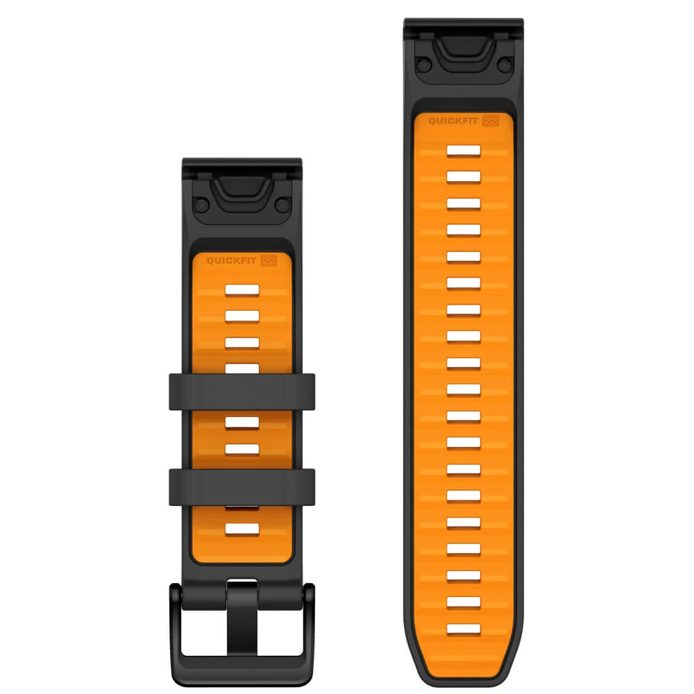 Garmin Quickfit Silikon Armband 22mm Graphit-Spark-Orange fenix 8 47mm u.a. bei CardioZone günstig online kaufen