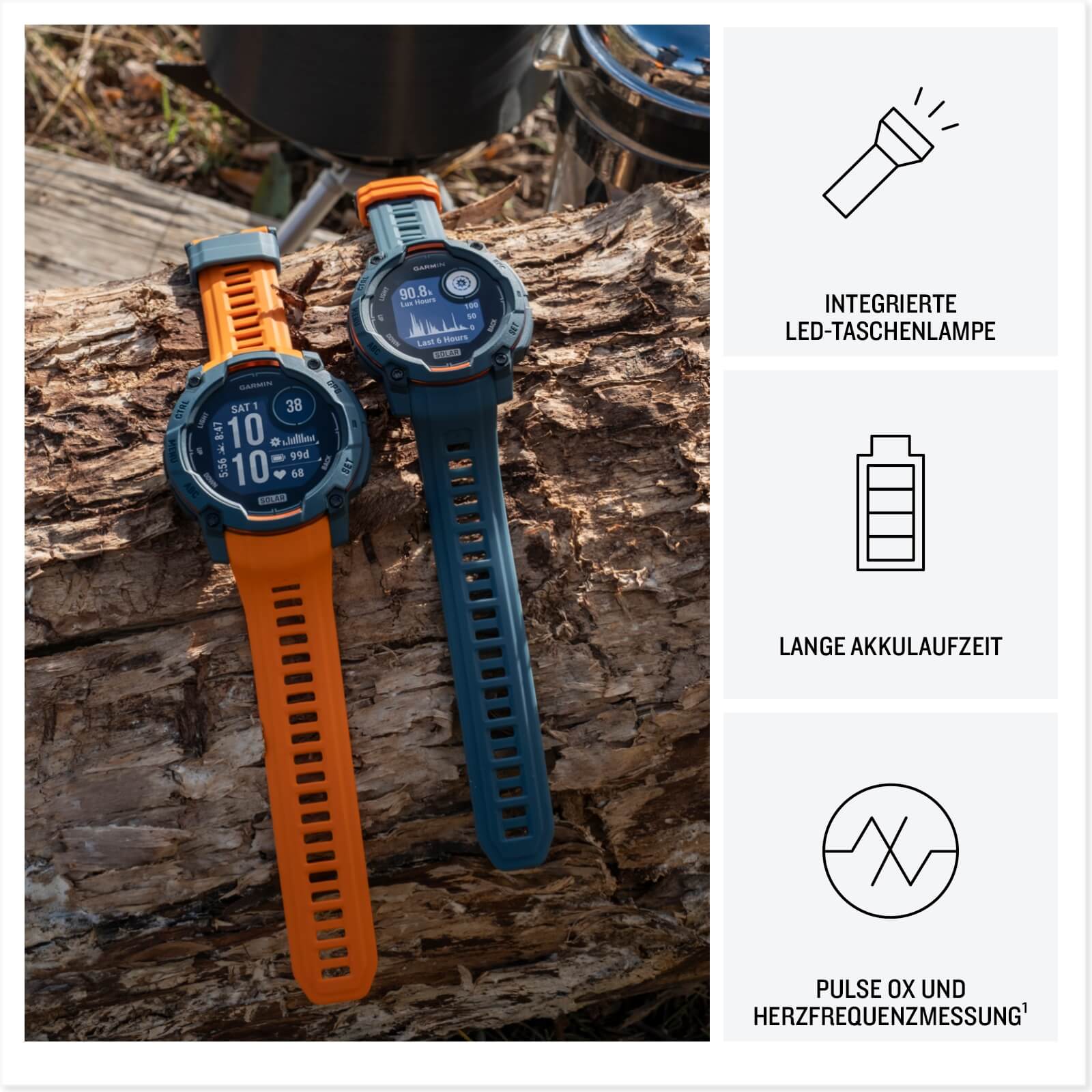 Garmin Instinct 3 SOLAR 50 mm Carbon/Schwarz 26mm Silikonarmband Carbon bei CardioZone günstig online kaufen
