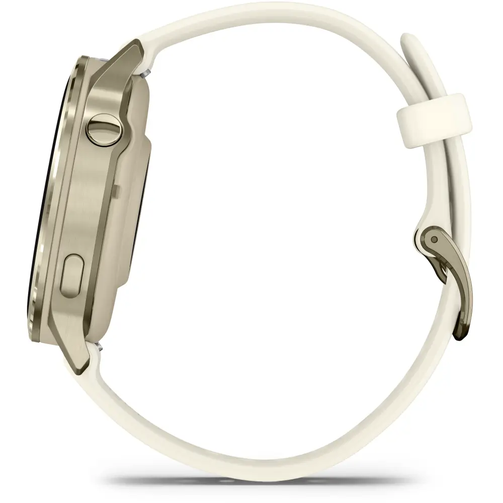 Garmin Venu 4 - 41mm Beige-Lunargold Schnellwechsel-Silikonarmband 18mm Bone