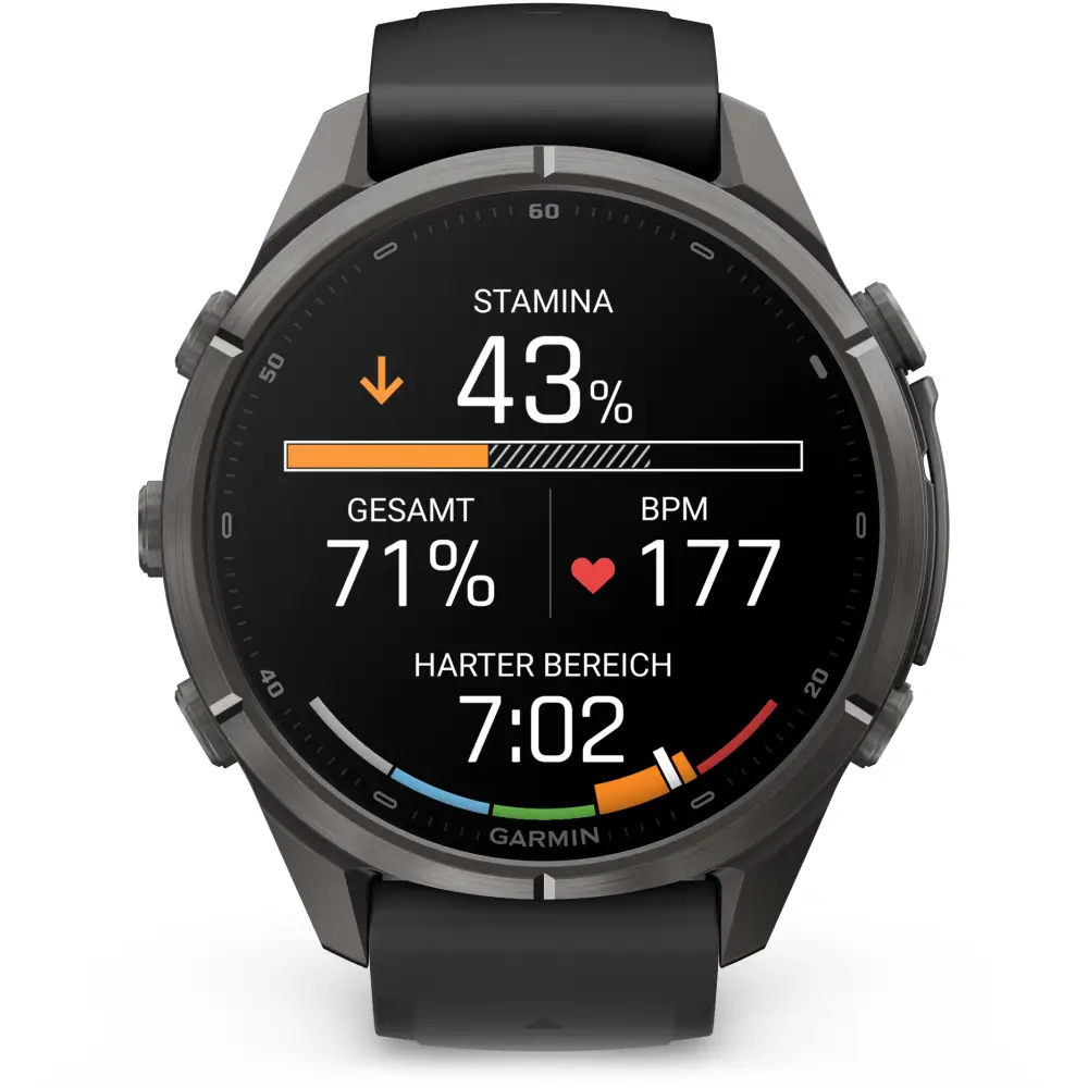 Garmin fenix 9 Pro inReach 43 mm Carbongrau DLC Titan Schwarz/Kieselgrau