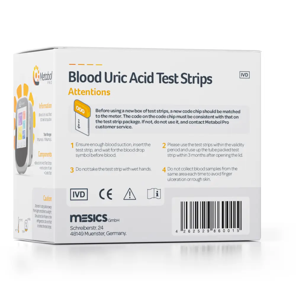 Mesics Metabol Pro Harnsäure Teststreifen Big Pack 52