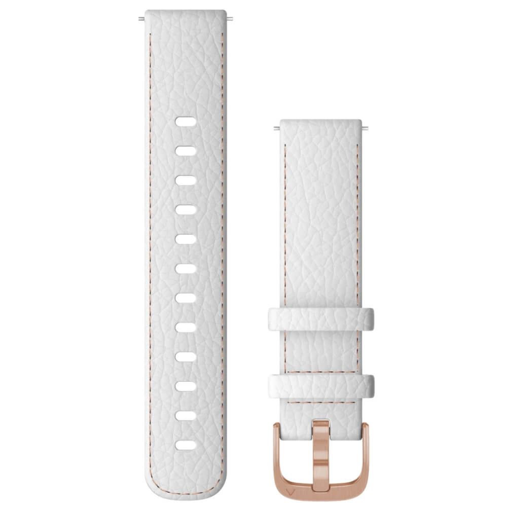 Garmin Schnellwechsel-Armband 18mm Weiss-Rosegold Leder