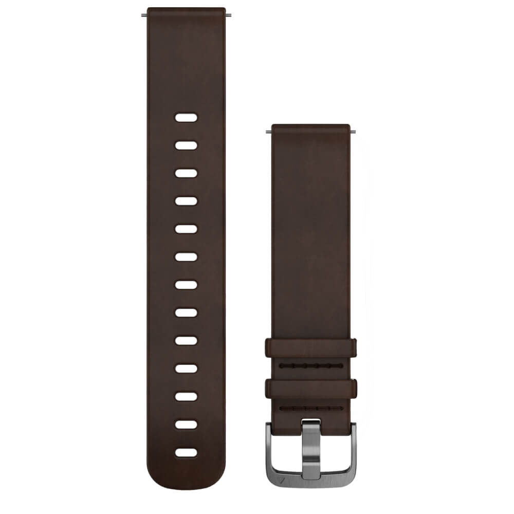 Garmin Schnellwechsel-Armband 20mm dunkelbraunes Lederarmband bei CardioZone günstig online kaufen
